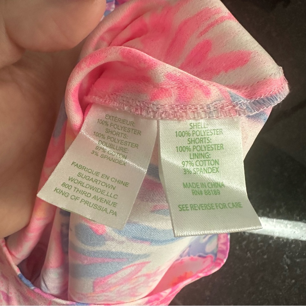 Lilly Pulitzer (2) “Kipton” Romper - One Shoulder Blue / Pink Floral Print - Picture 11 of 11